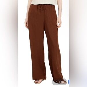 Old Navy Linen Wide-Leg Pants in Chestnut